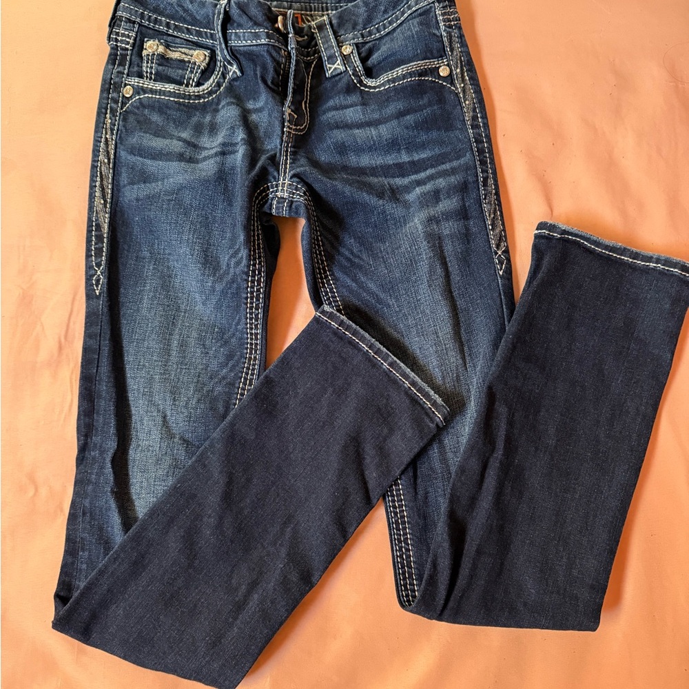 Rock Revival Dark Blue Straight Leg Jeans